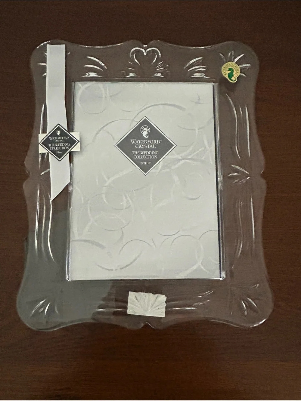Waterford Crystal The Wedding Collection 5x7 Photo Frame with Swans Heart